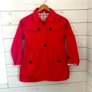 Kids girls size 12 medium red skirted trench coats Valentine’s Day